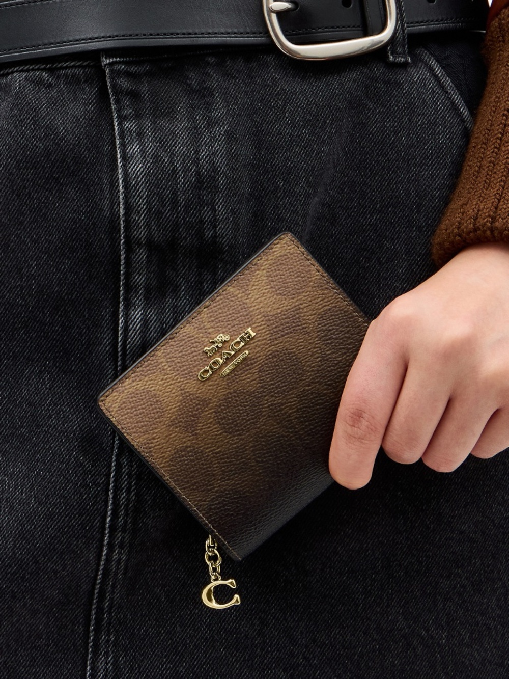 Coach Outlet Snap Wallet In Ombre Signature Canvas